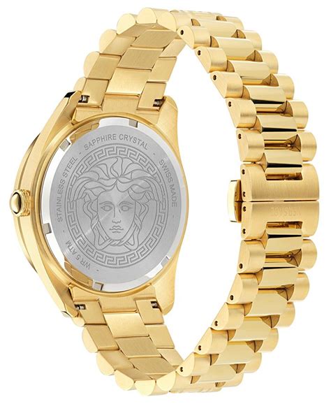 versace orologio vnc 041484270058|Versace Men's Swiss Gold Ion Plated Stainless Steel Bracelet.